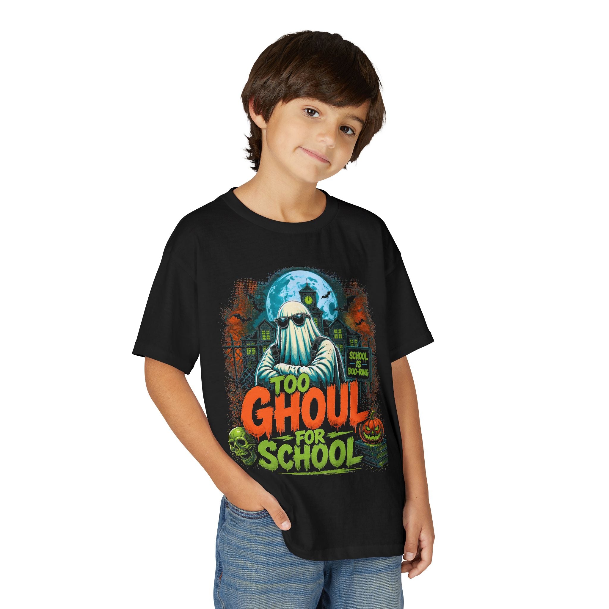 Ghoul School Youth T-Shirt — Spooky Halloween Ghost Design