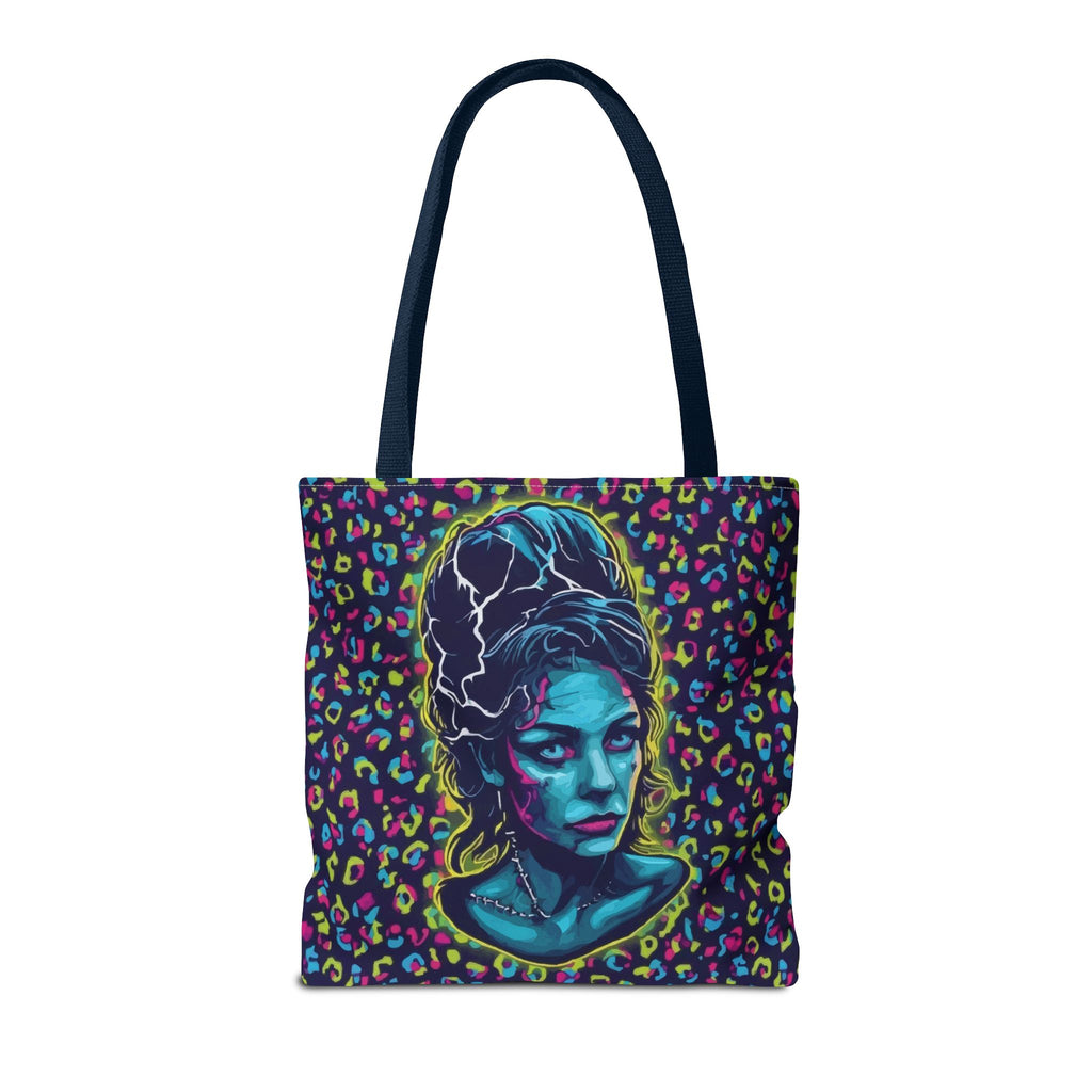 Neon Bride of Frankenstein Tote Bag - Retro Pop Art All-Over Print