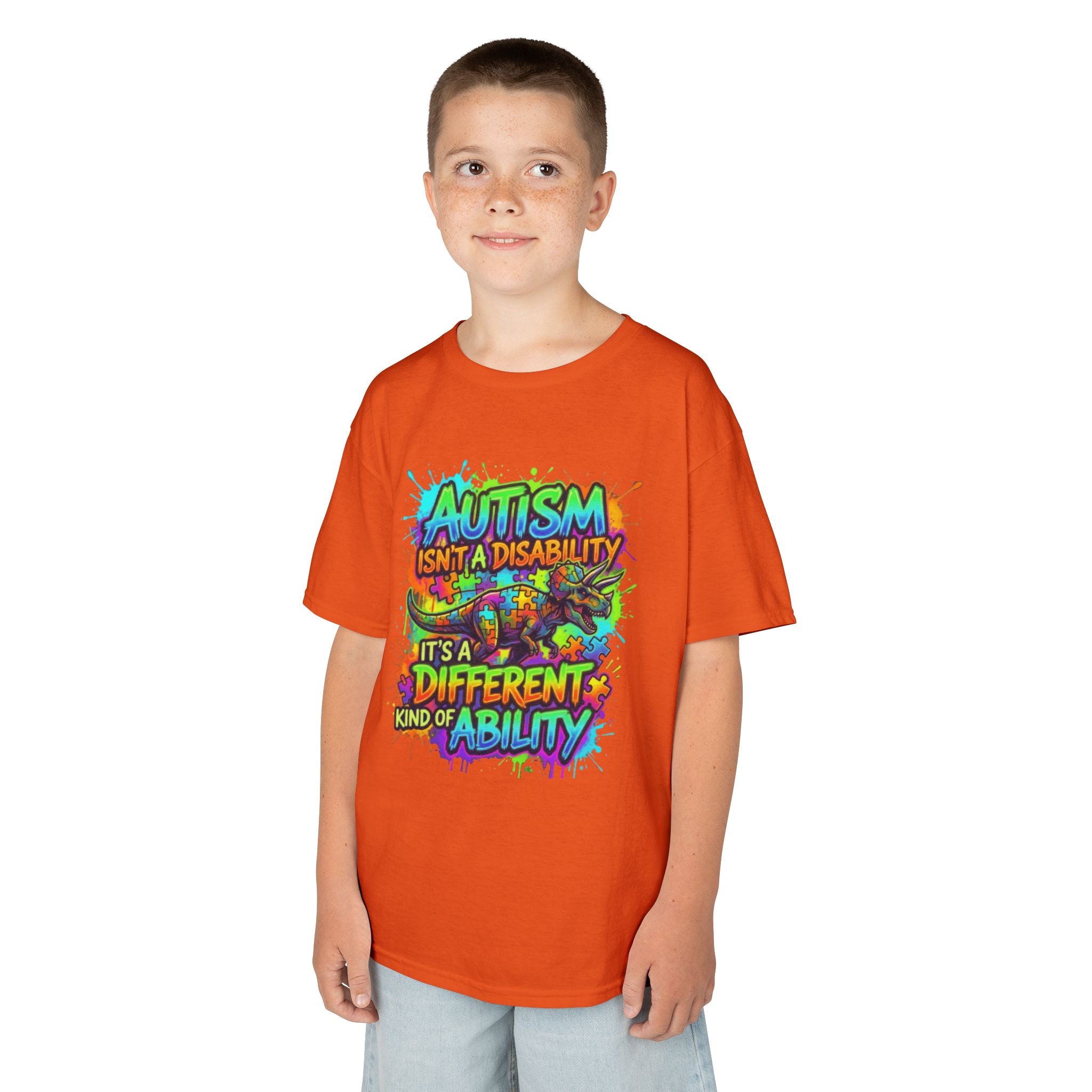 Kids Tee — "Autism Isn’t a Disability, It’s a Different Kind of Ability" Colorful Awareness Shirt