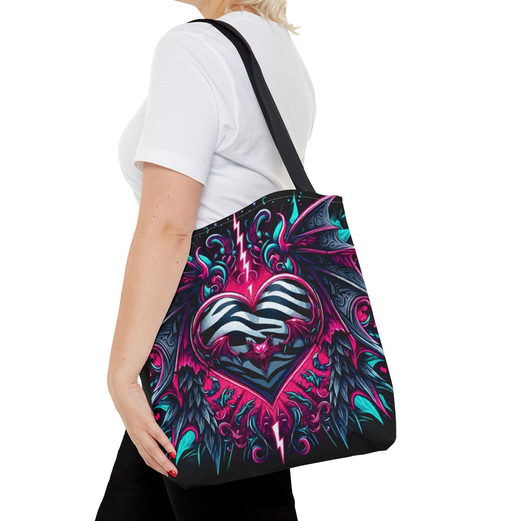 Gothic Neon Heart Tote