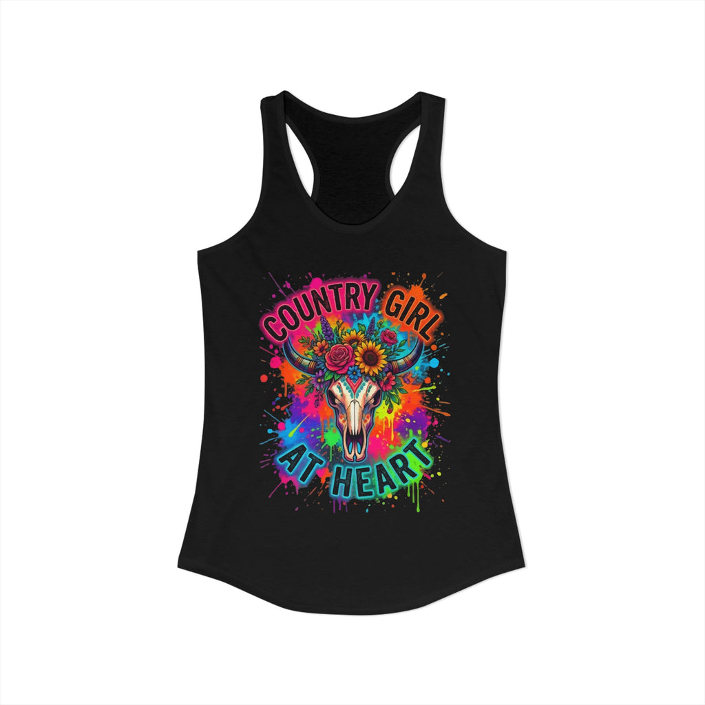 Women's Country Girl at Heart Ideal Racerback Tank