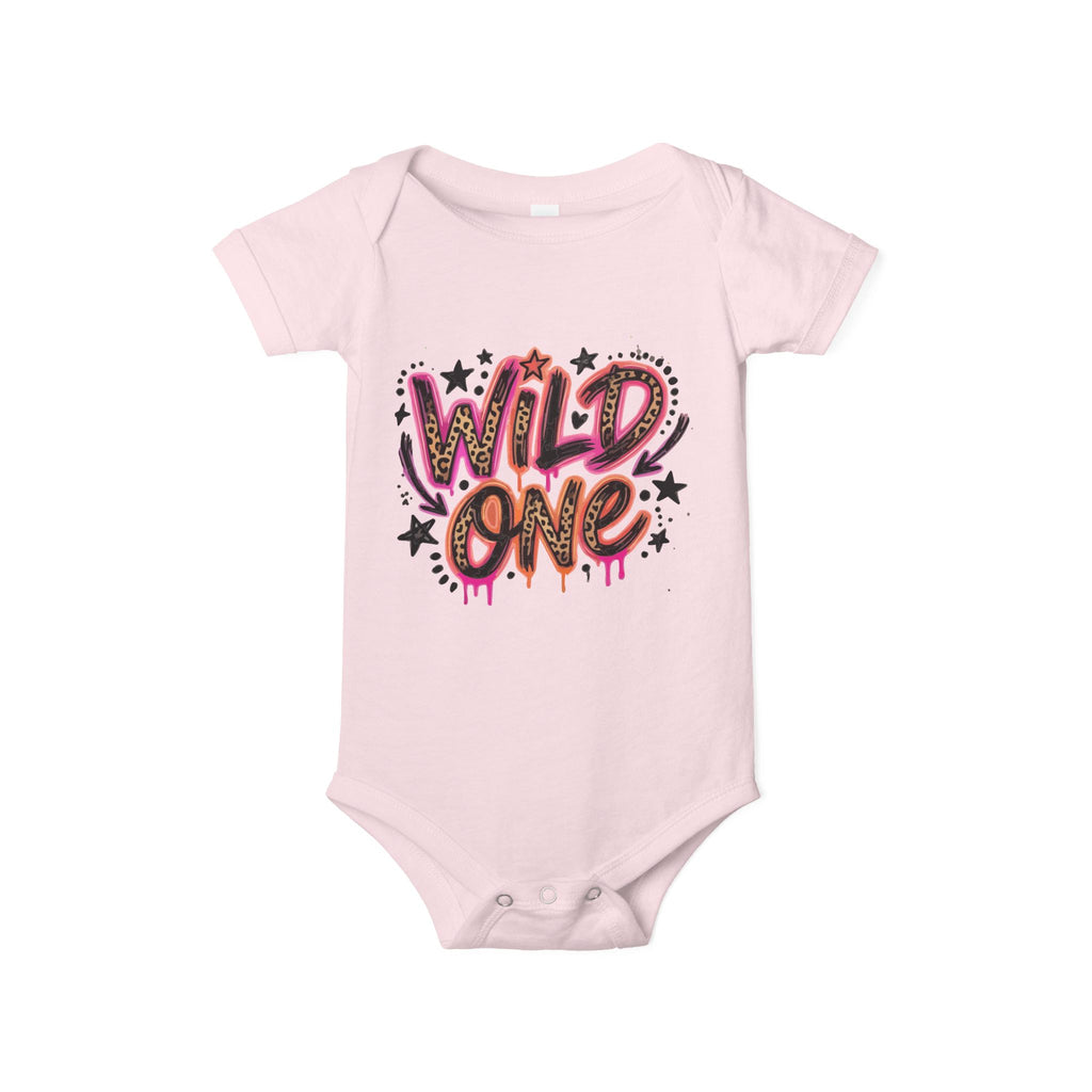 Wild One Baby Bodysuit – First Birthday Infant Onesie, Graffiti Pink "Wild One" Design