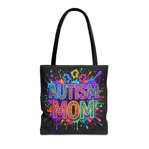 Autism Mom Tote Bag — Colorful Puzzle Piece Awareness Shopper