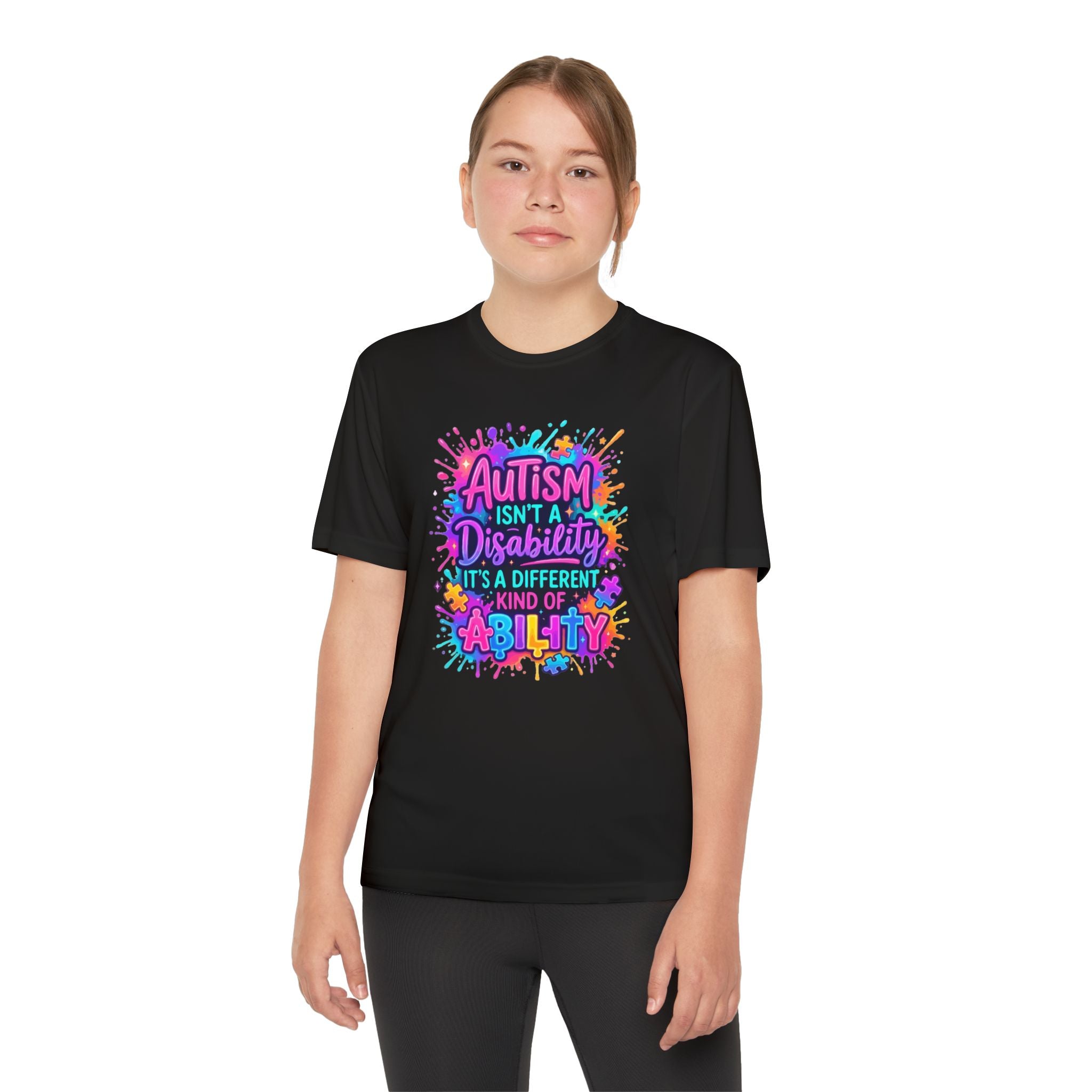 Autism Isn’t A Disability Youth T-Shirt — Colorful Neurodiversity Awareness Tee