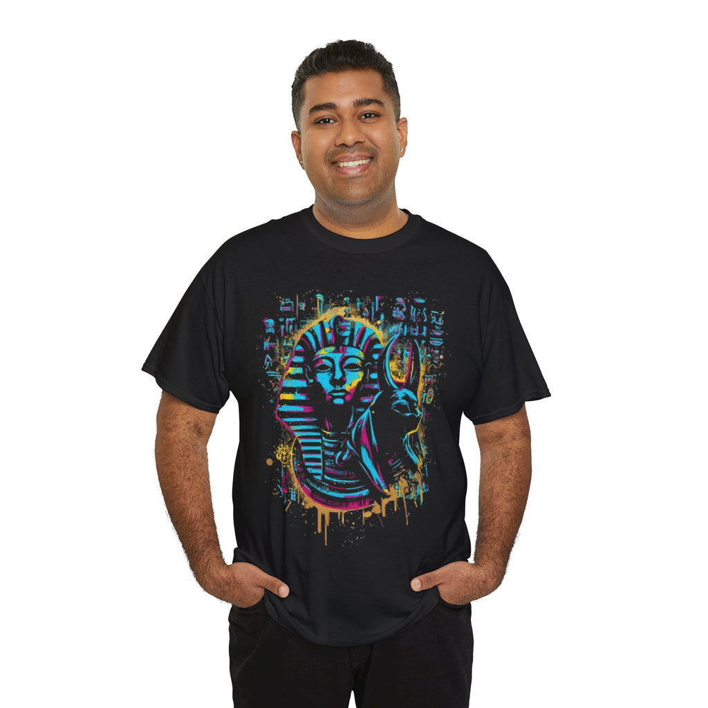 Pharaoh Street Art T-Shirt — Neon Egyptian King Graphic Tee