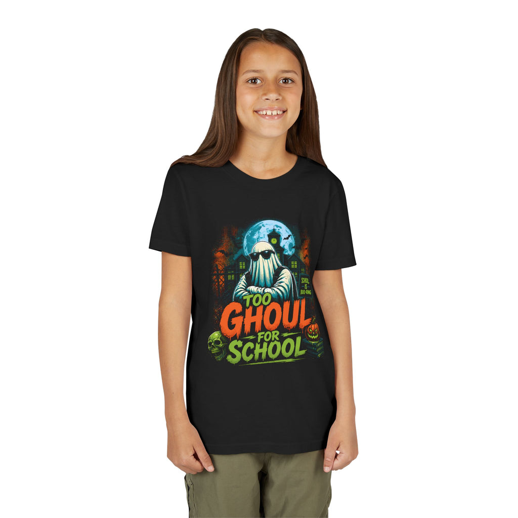 Too Ghoul for School Youth Tee — Halloween Ghost Kids T‑Shirt