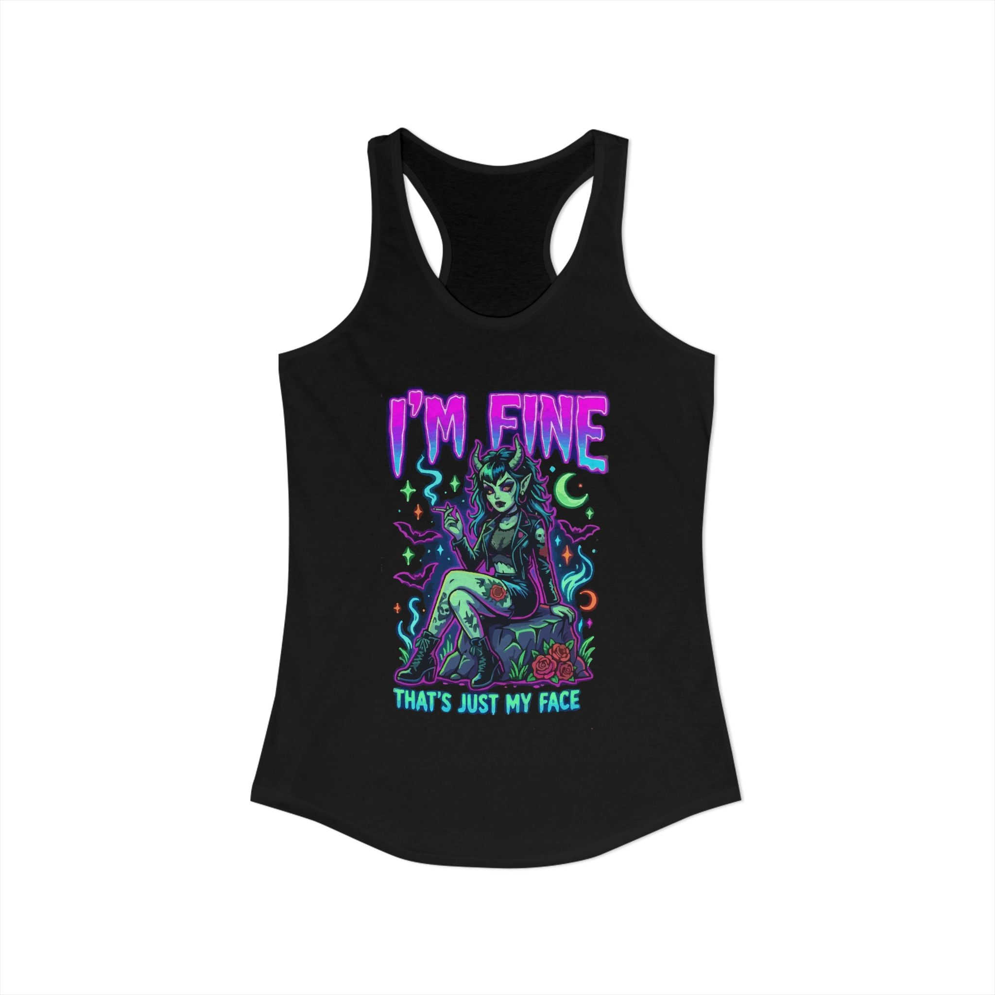 I'm Fine That's Just My Face Racerback Tank — Women's Funny Tank Top