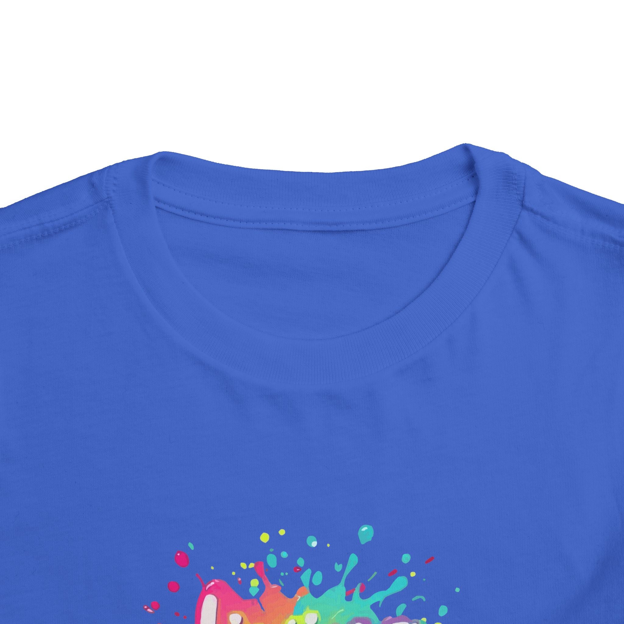 Toddler Tee — "Living My Best Life" Rainbow Paint Splash