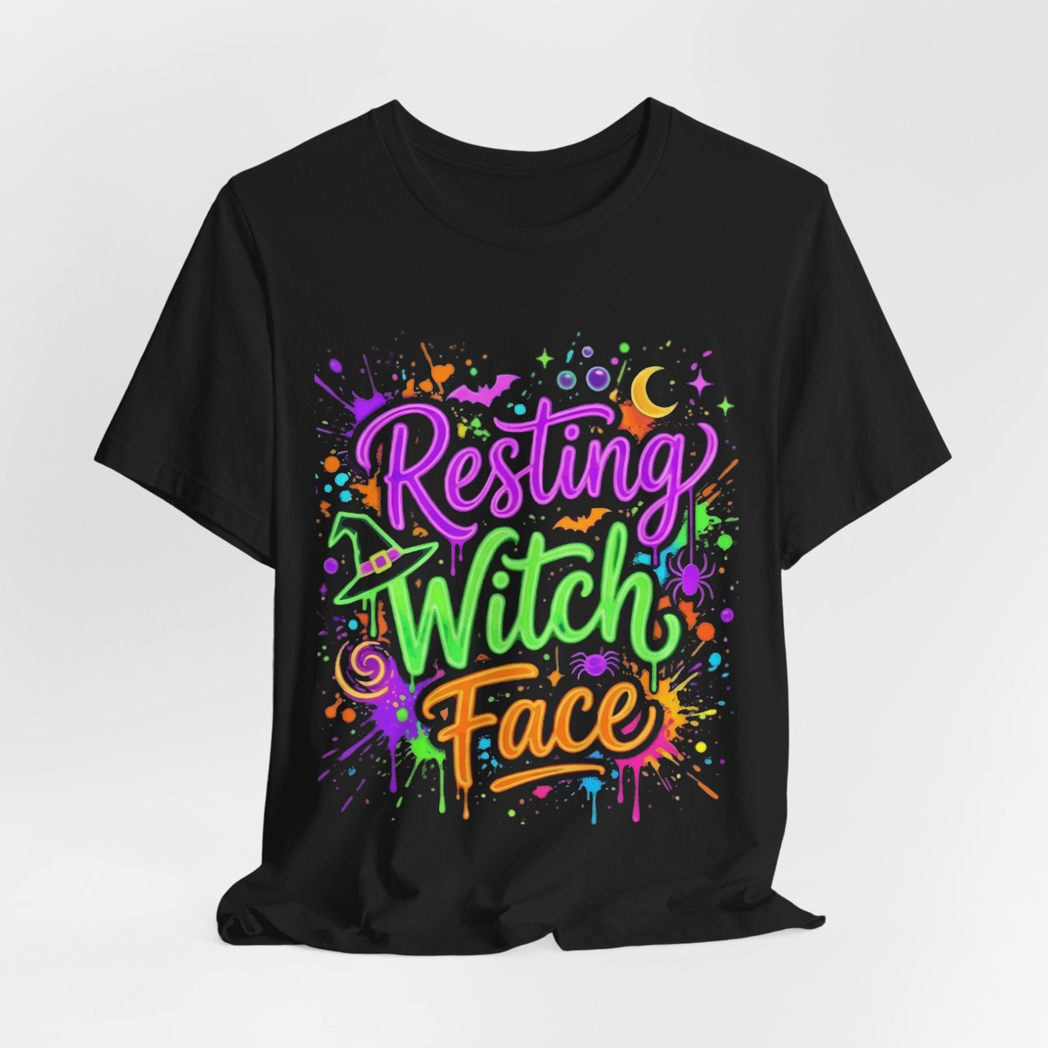 Resting Witch Face T-Shirt — Colorful Halloween Graphic Tee