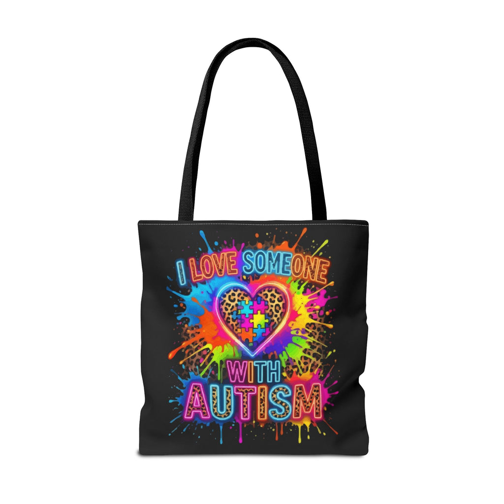 Autism Awareness Tote Bag – "I Love Someone With Autism" Colorful Heart Design