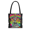 Love Is Love Neon Pride Tote Bag — Colorful Retro Pin-Up LGBTQ+ Canvas Tote
