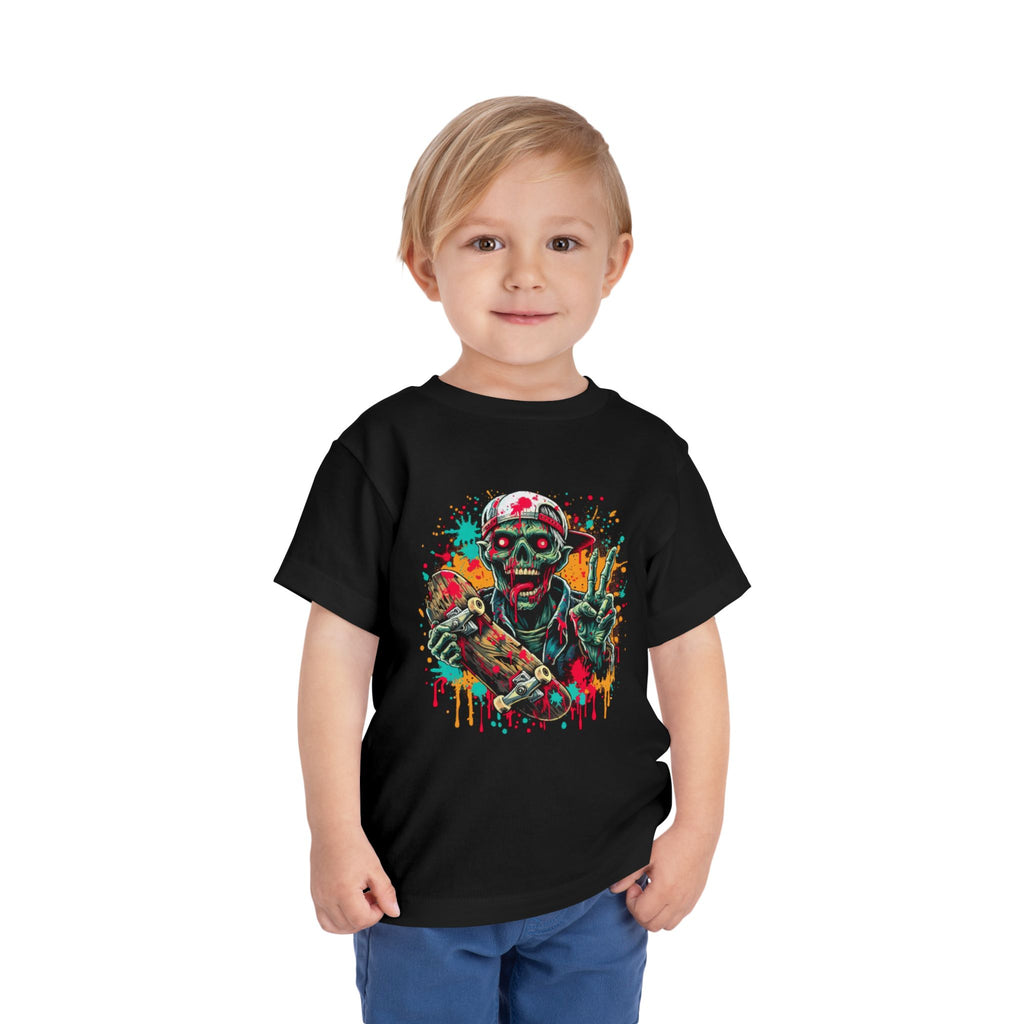 Toddler Tee — Colorful Skateboard Zombie Graphic