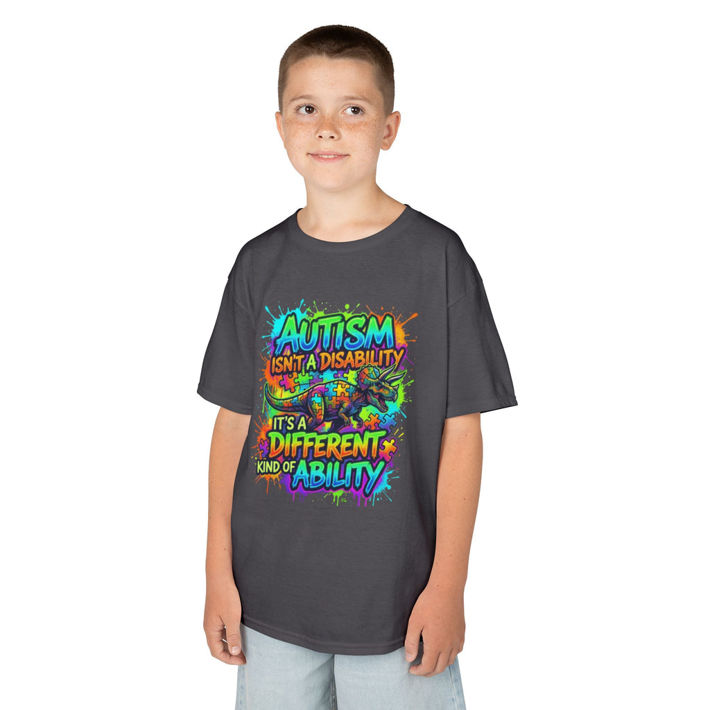 Kids Tee — "Autism Isn’t a Disability, It’s a Different Kind of Ability" Colorful Awareness Shirt