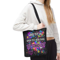 Bold Graffiti Tote Bag — "Why Fit In When You Were Born To Stand Out"