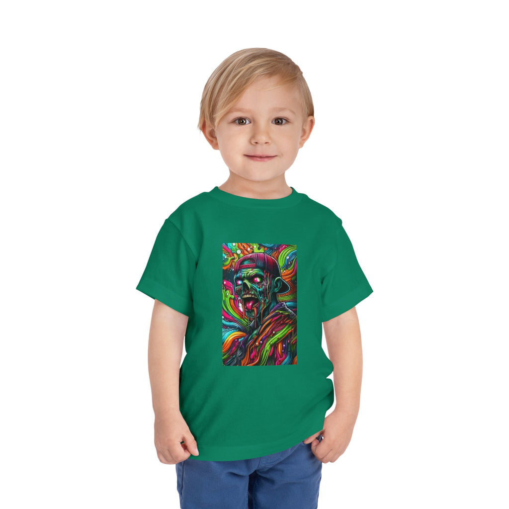 Toddler Tee — Psychedelic Zombie Skull Graphic Kids Shirt