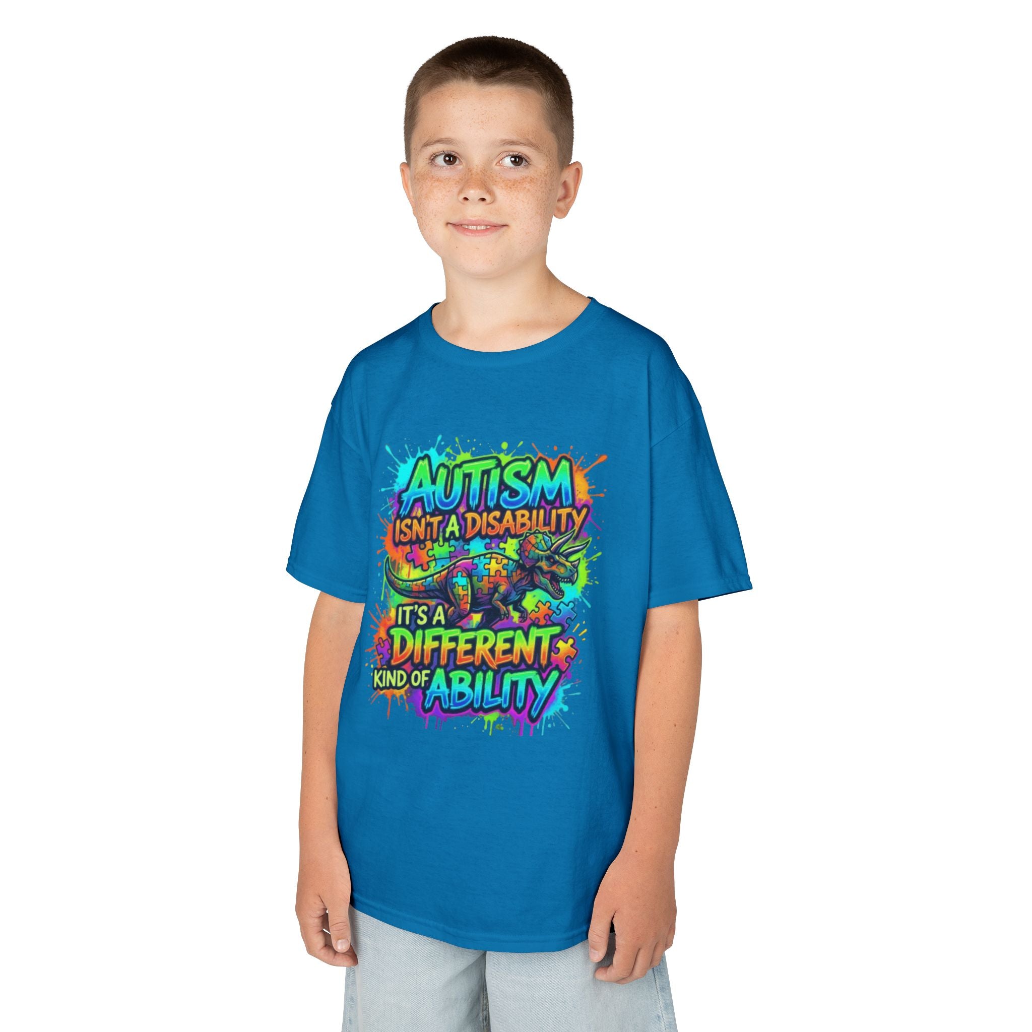 Kids Tee — "Autism Isn’t a Disability, It’s a Different Kind of Ability" Colorful Awareness Shirt
