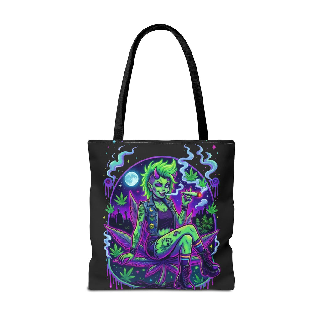 Neon Cannabis Tote Bag – Gothic Stoner Goth AOP Carryall