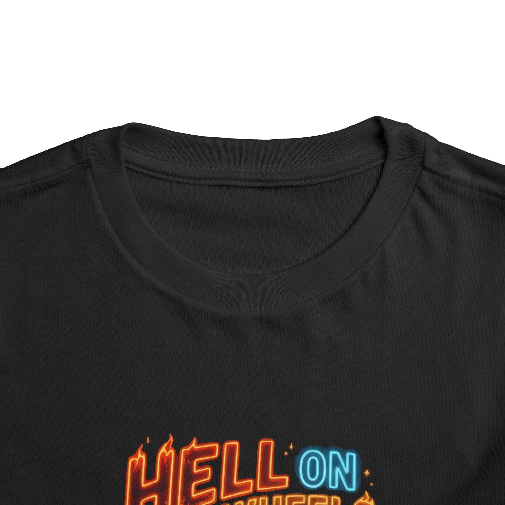 Toddler Tee — "Hell on Wheels" Cute Monster Trike Graphic