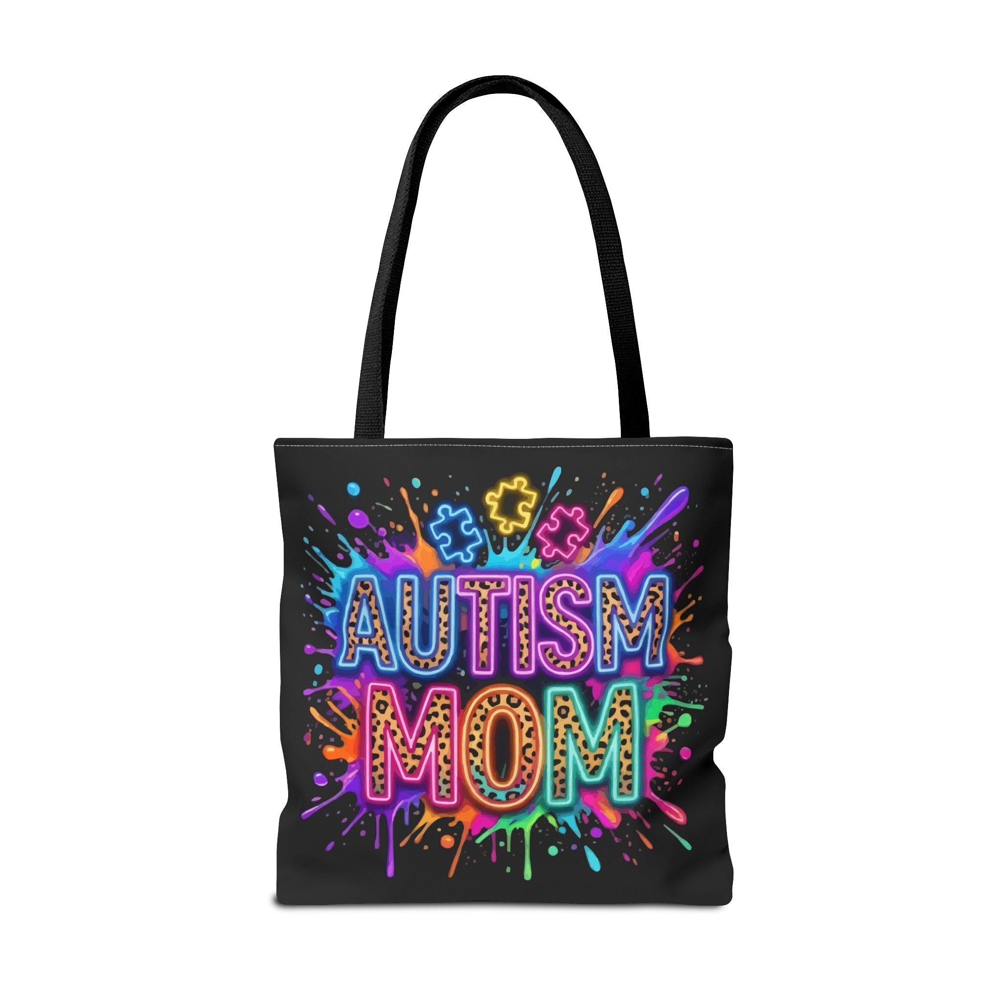 Autism Mom Tote Bag — Colorful Puzzle Piece Awareness Shopper