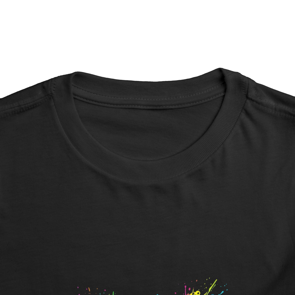 Living My Best Life Toddler Tee — Neon Paint Smiley Kids Shirt