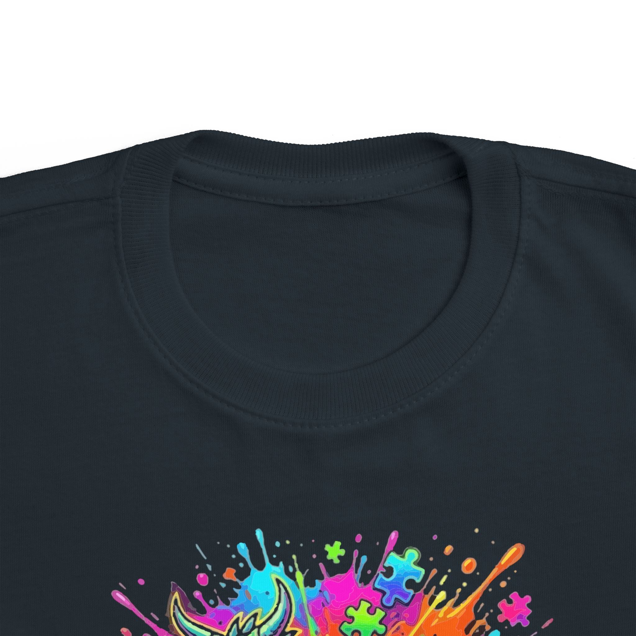Toddler Tee — "Autism Is My Superpower" Colorful Dino Autism Awareness Shirt