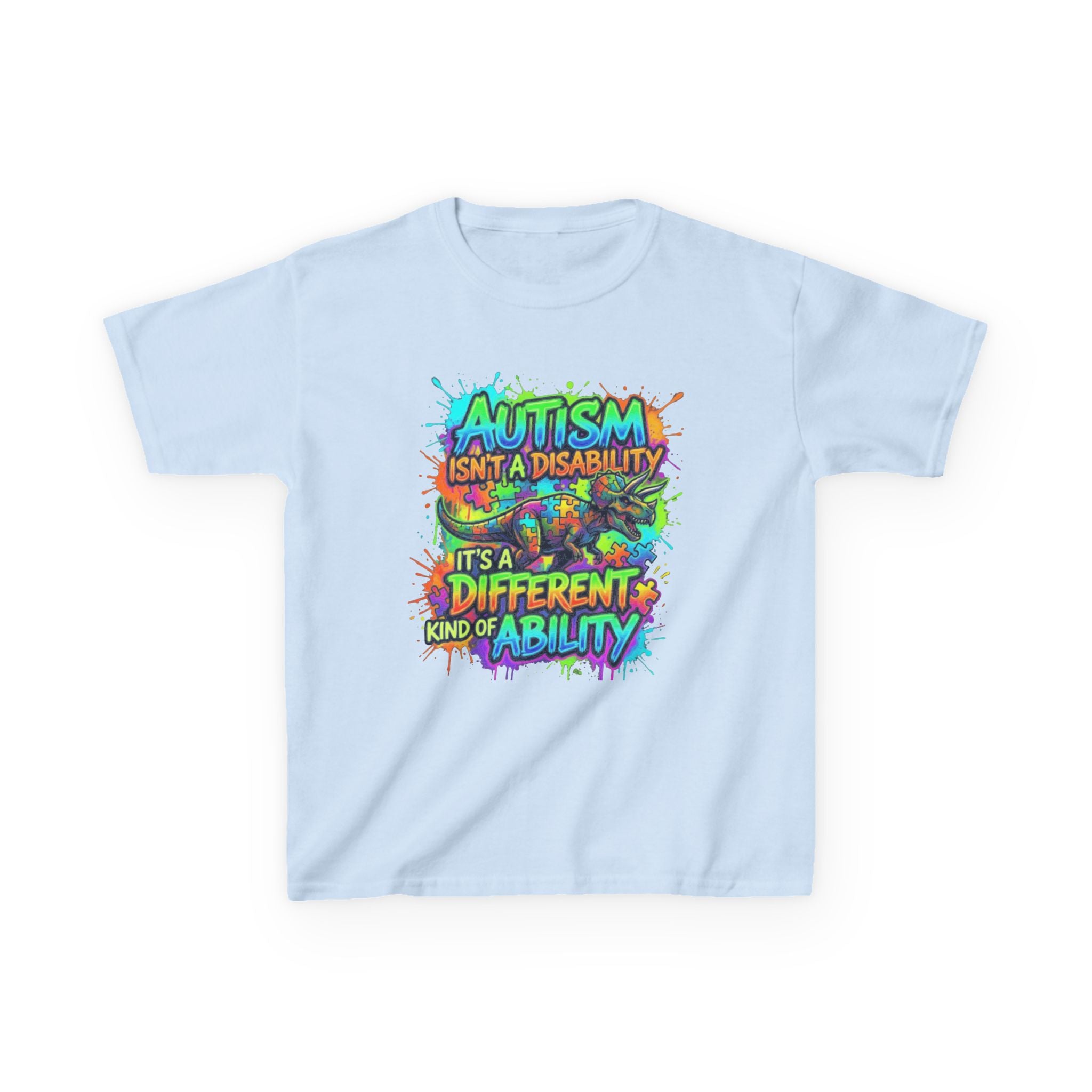 Kids Tee — "Autism Isn’t a Disability, It’s a Different Kind of Ability" Colorful Awareness Shirt