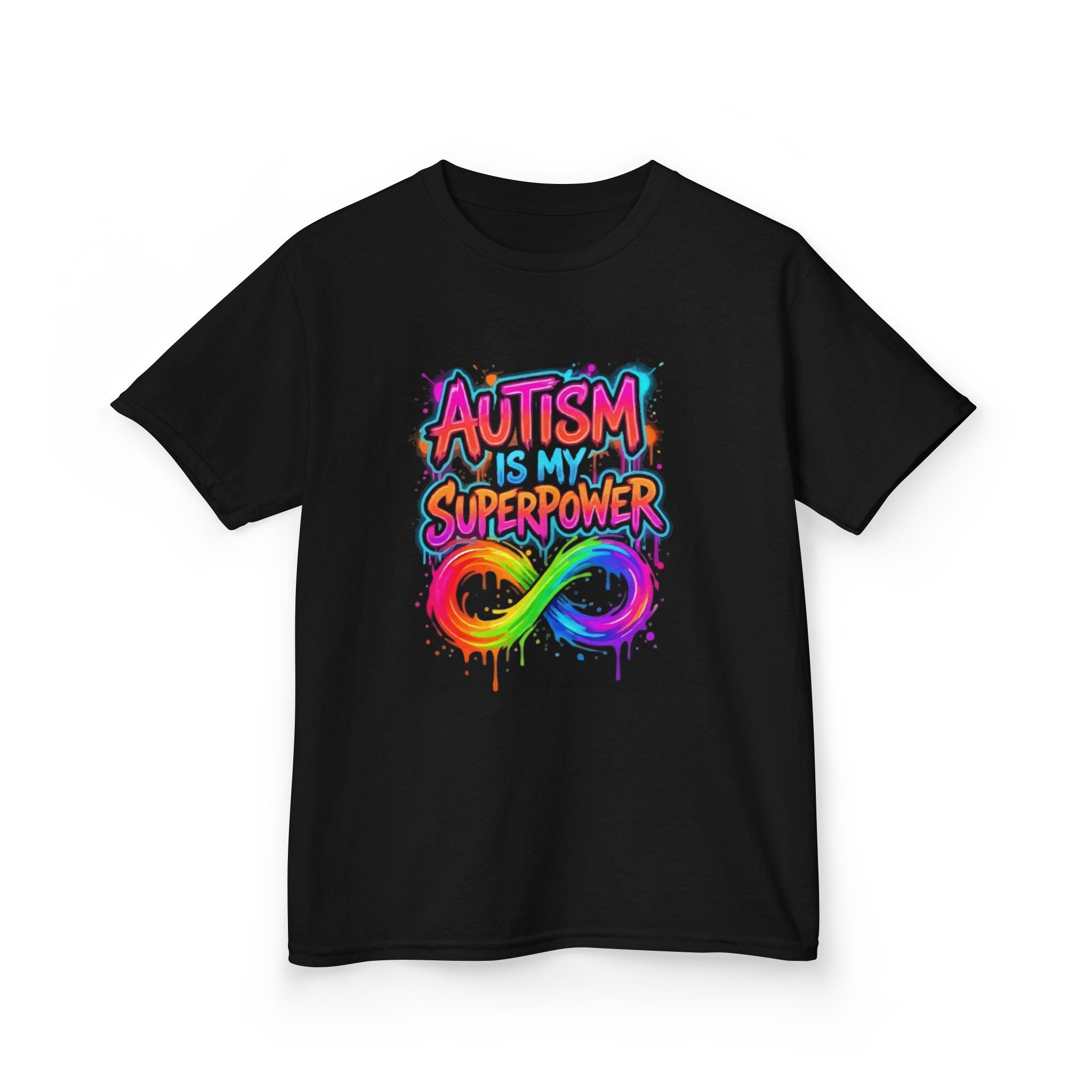 Autism Is My Superpower Kids T-Shirt — Rainbow Infinity Symbol Autism Awareness Tee
