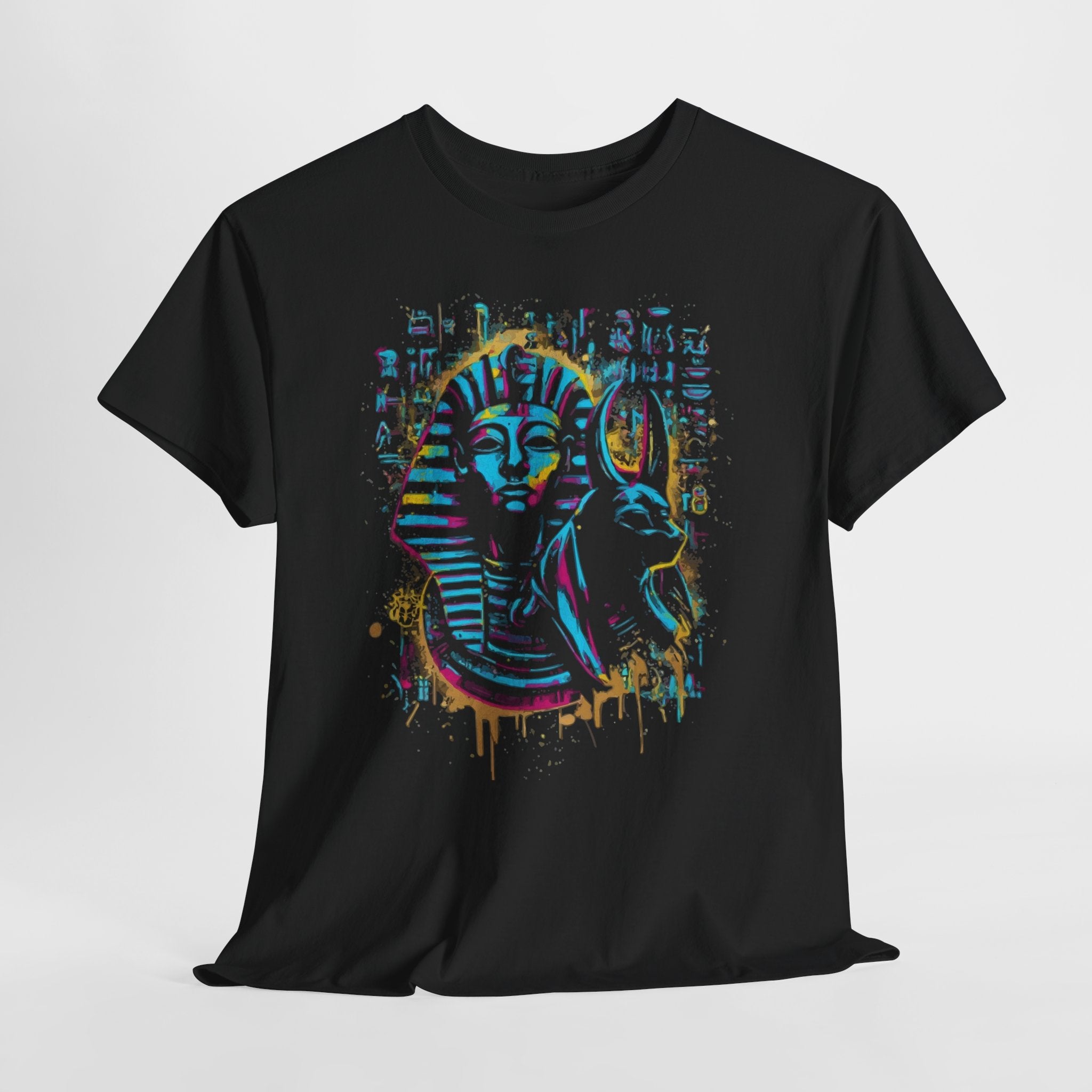 Pharaoh Street Art T-Shirt — Neon Egyptian King Graphic Tee