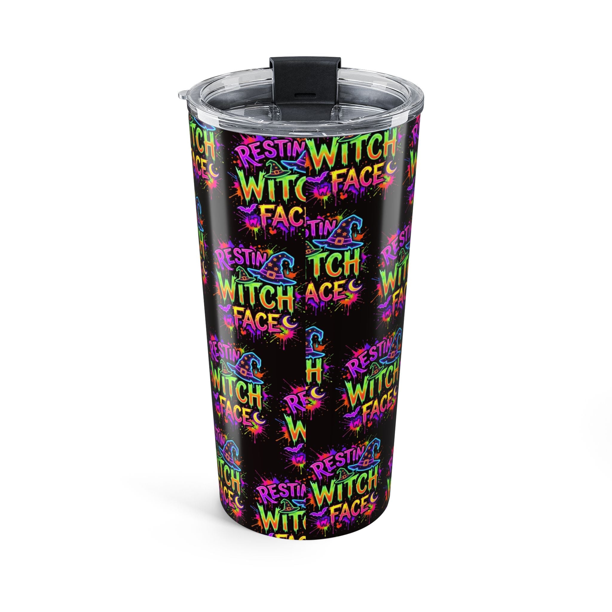 20oz Tumbler — 'Resting Witch Face' Colorful Halloween Travel Cup