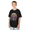 Kids Tee — Retro Beach Skeleton Graphic (Skull, Palm Trees, Sunset)
