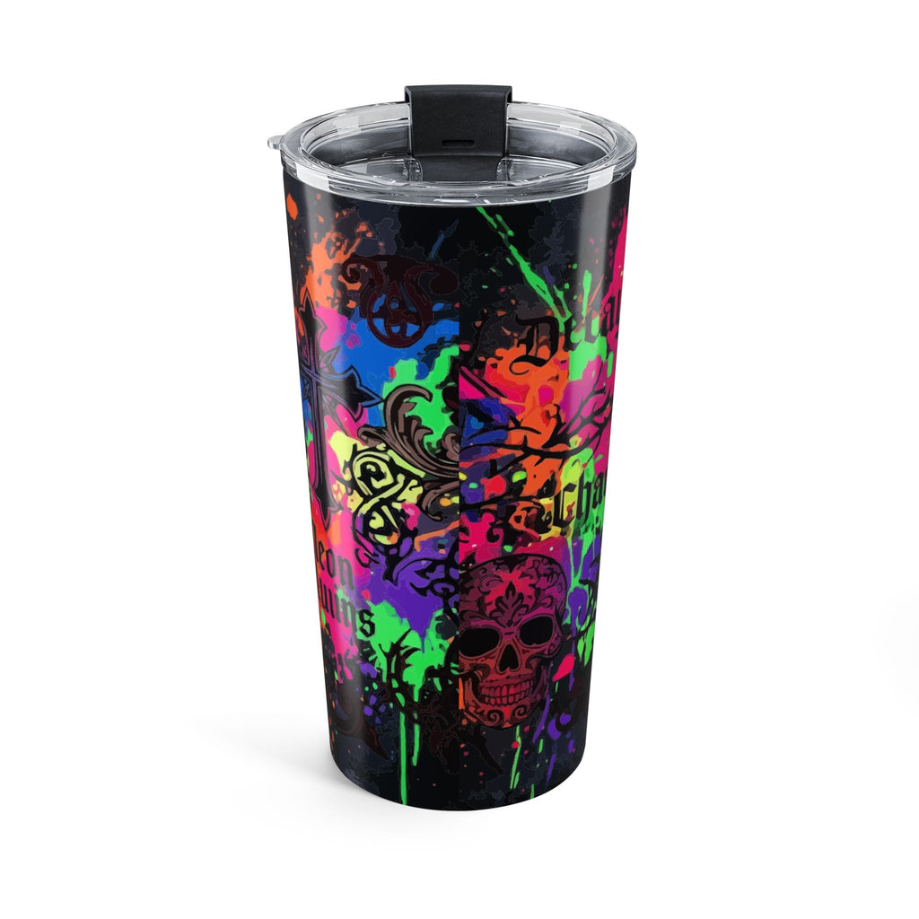 20oz Gothic Neon Skull Tumbler – Colorful Grunge Nightfall Travel Cup