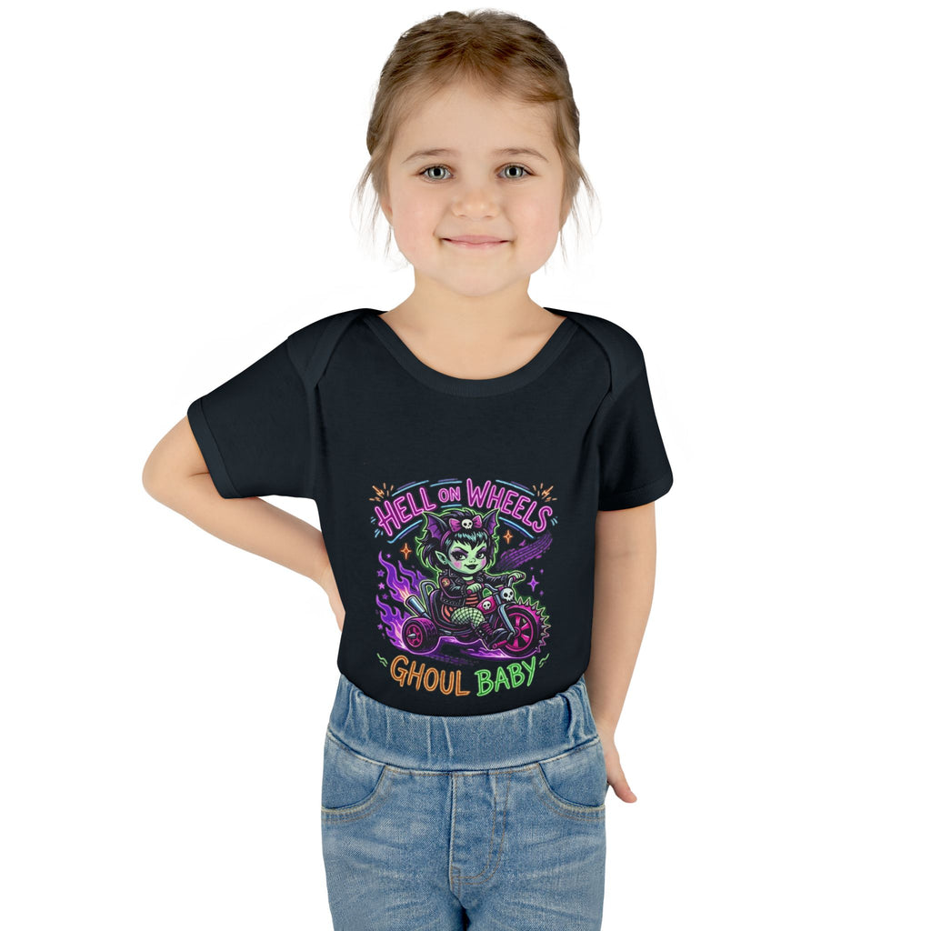 Ghoul Baby Infant Bodysuit — "Hell on Wheels" Retro Halloween Baby Onesie