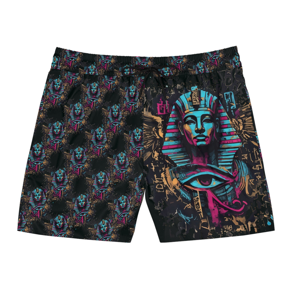 Egyptian Street Art Swim Shorts — Neon Pharaoh AOP