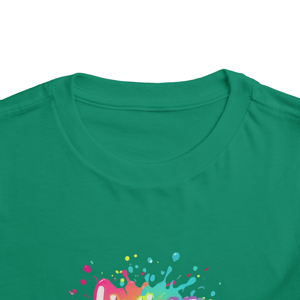 Toddler Tee — "Living My Best Life" Rainbow Paint Splash