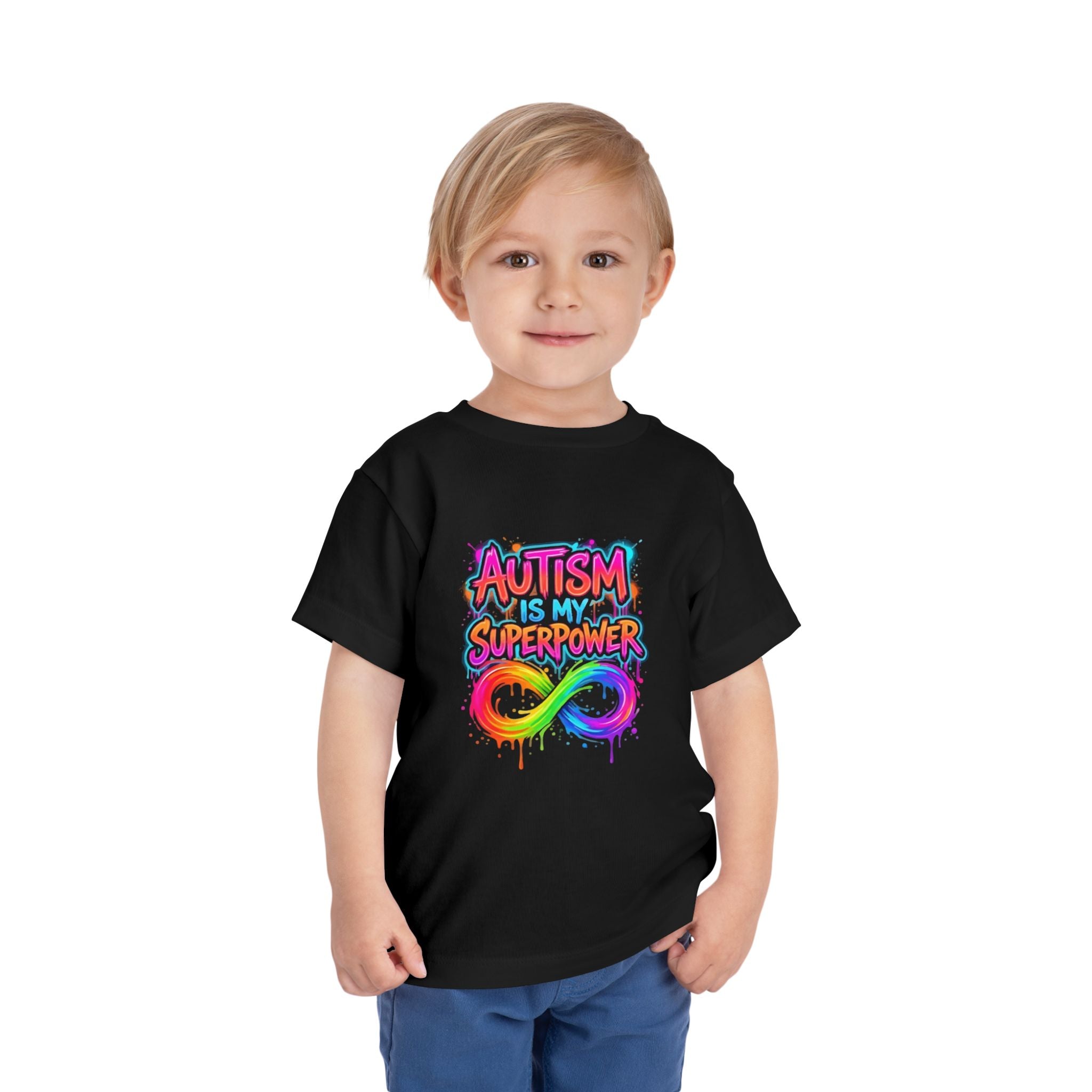 Autism Is My Superpower Toddler Tee — Rainbow Infinity Autism Awareness Shirt