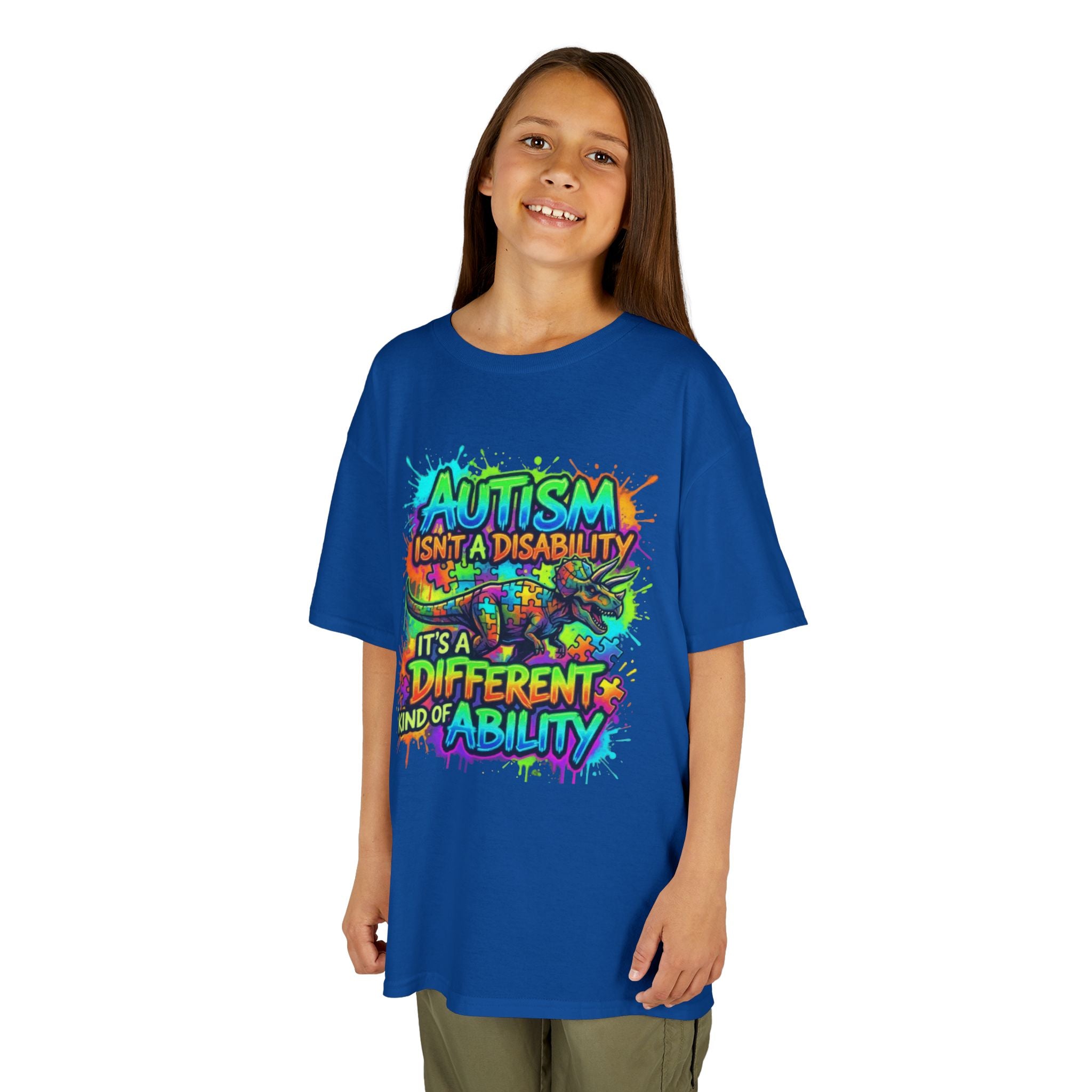 Kids Tee — "Autism Isn’t a Disability, It’s a Different Kind of Ability" Colorful Awareness Shirt
