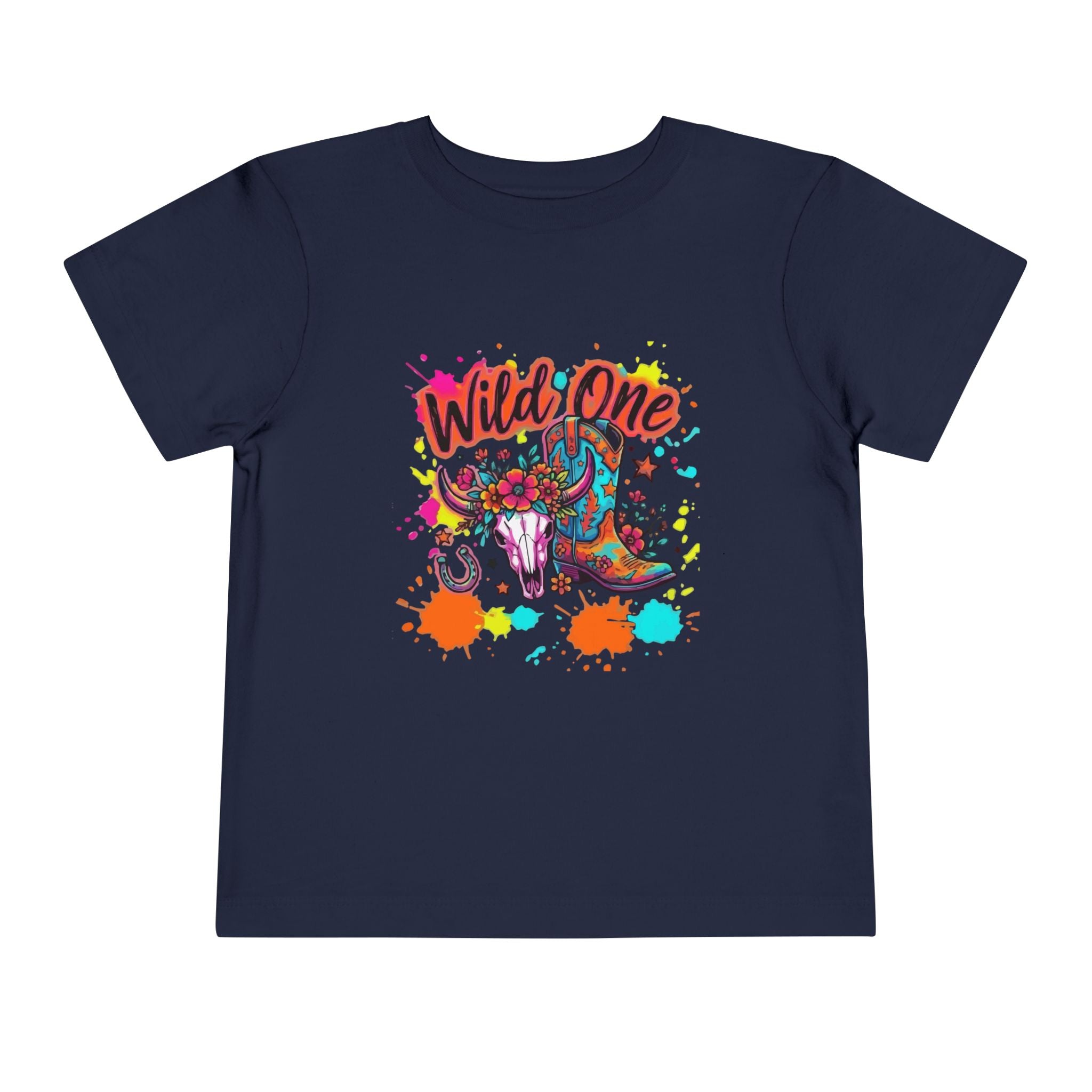Wild One Toddler Tee — Colorful Cowboy Boots 1st Birthday Shirt