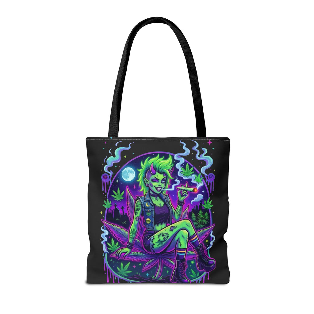 Neon Cannabis Tote Bag – Gothic Stoner Goth AOP Carryall