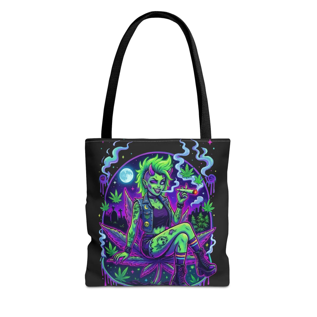 Neon Cannabis Tote Bag – Gothic Stoner Goth AOP Carryall
