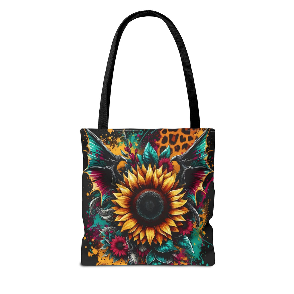 Sunflower & Leopard Print Tote Bag — Bold Floral AOP Carryall
