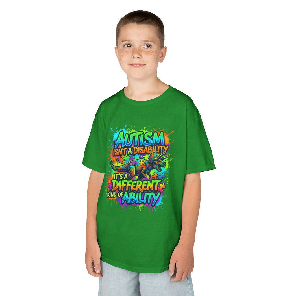 Kids Tee — "Autism Isn’t a Disability, It’s a Different Kind of Ability" Colorful Awareness Shirt