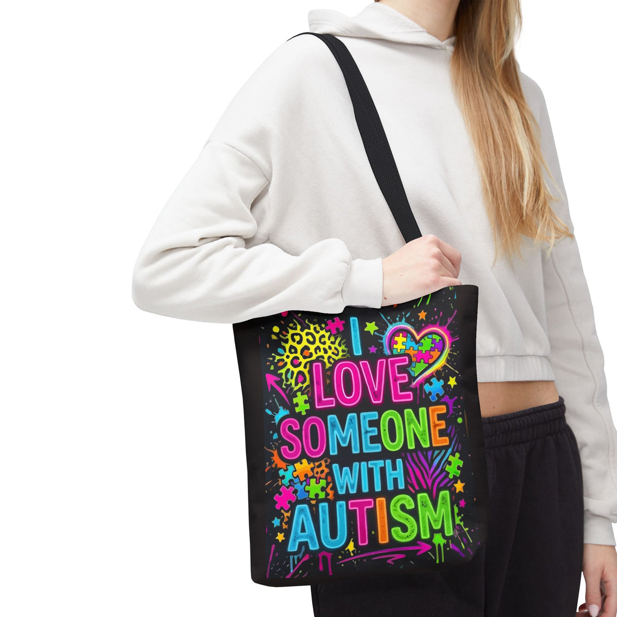 Love Someone with Autism Awareness Tote Bag