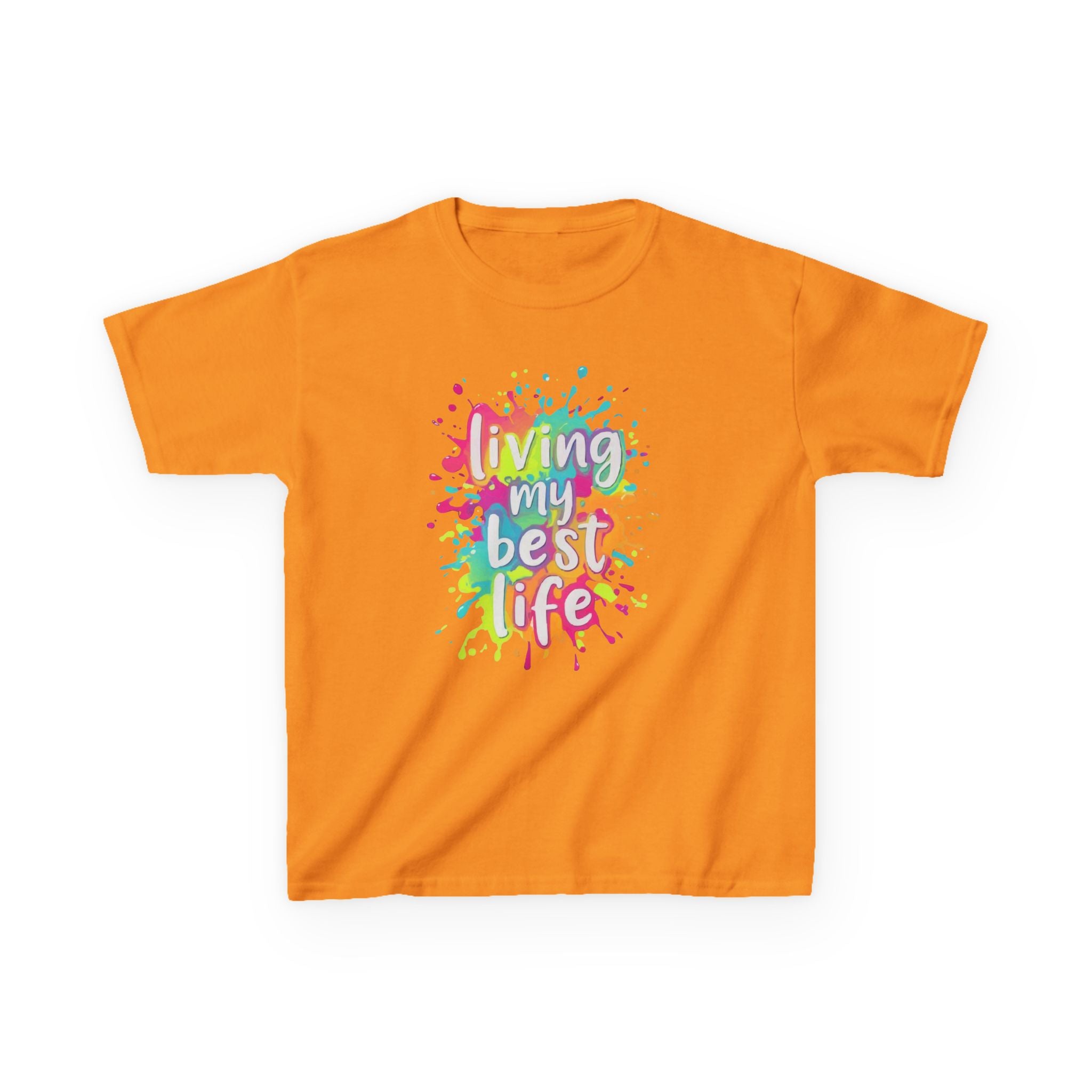 Kids T‑Shirt — "Living My Best Life" Colorful Paint Splash Tee