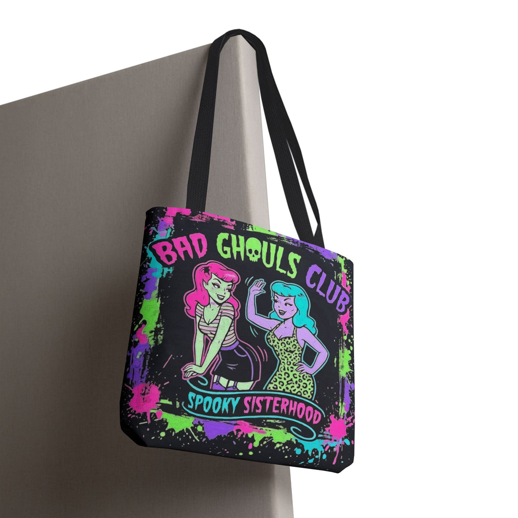 Bad Ghouls Club Tote Bag — Spooky Sisterhood Halloween Canvas Tote
