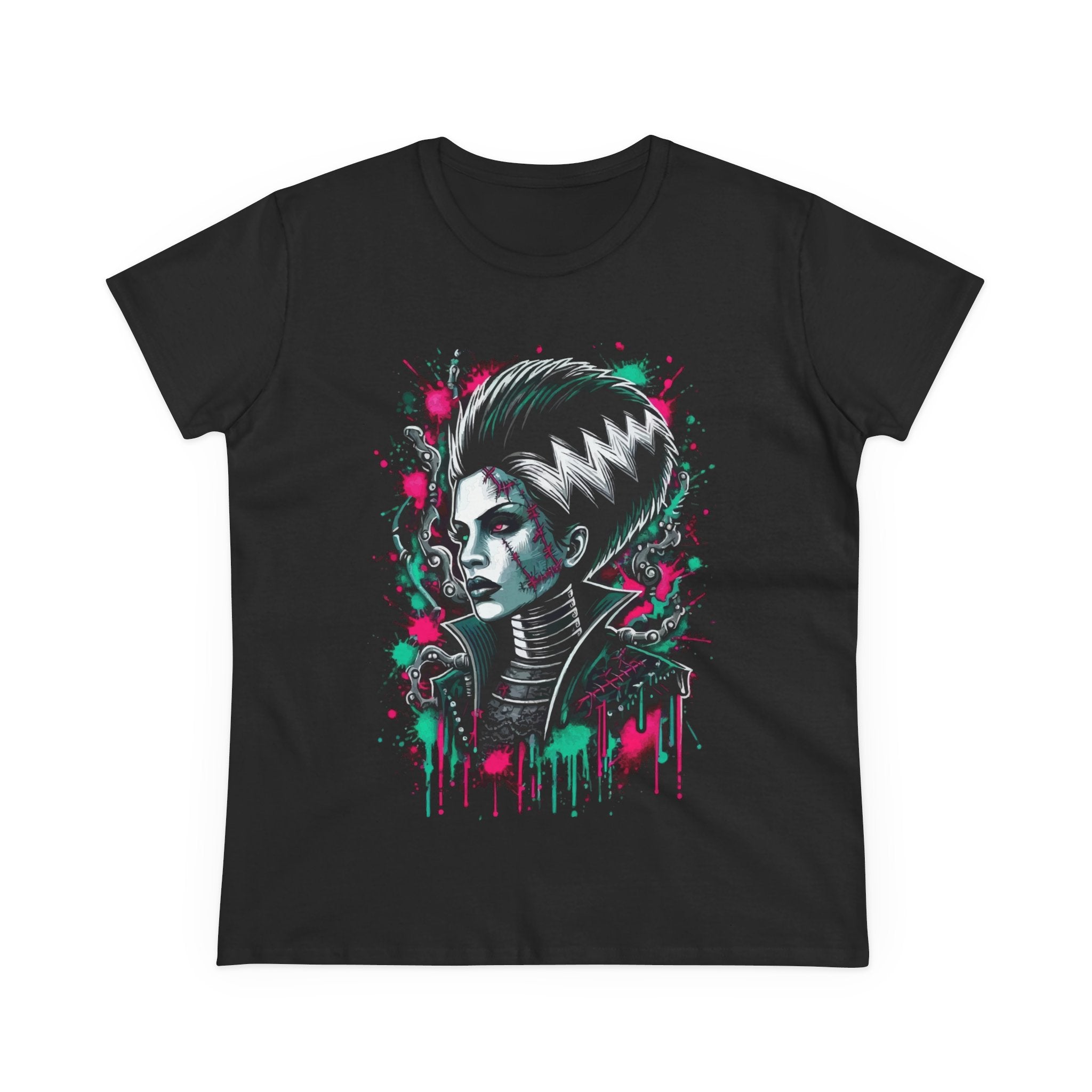 Women's Tee — Neon Bride of Frankenstein Graphic Tee