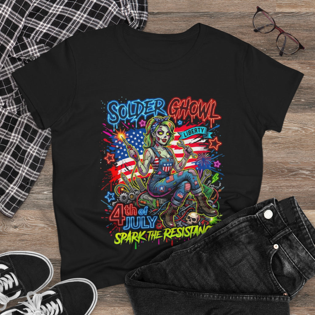 4th of July Spark the Resistance Tee — Soldier Ghoul Patriotic Women's T-Shirt