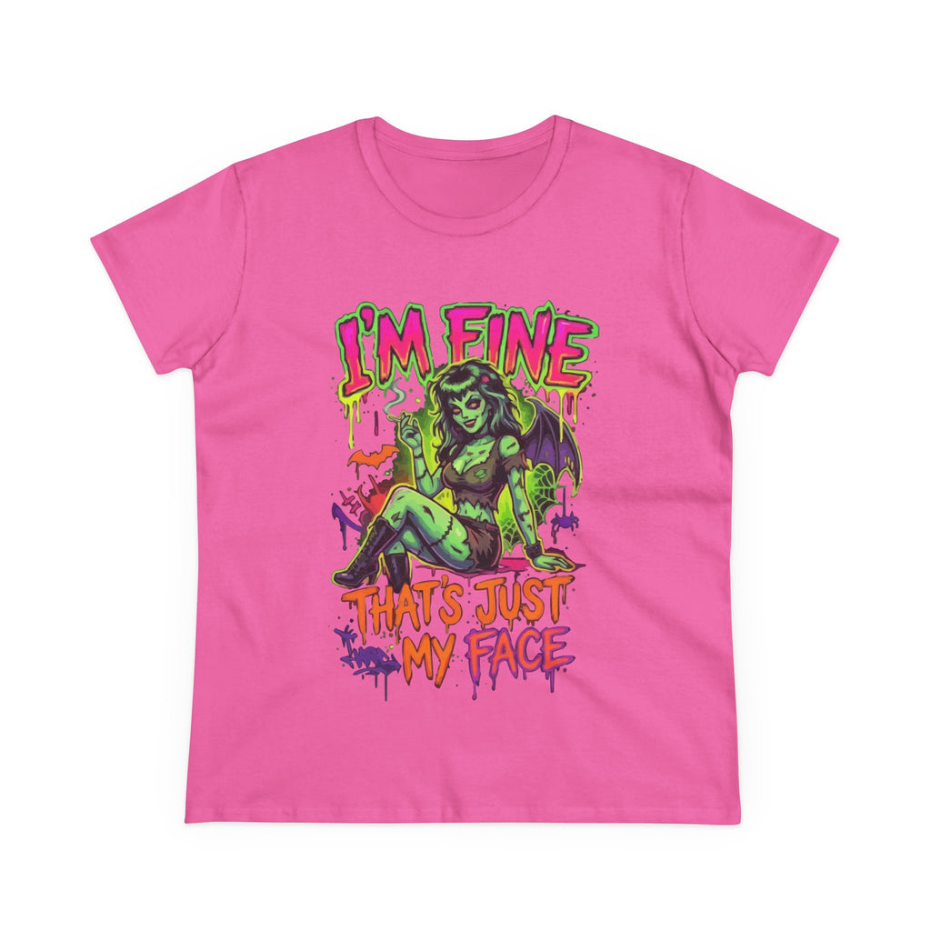 I'm Fine That's Just My Face Tee — Women's Horror Graphic T-Shirt