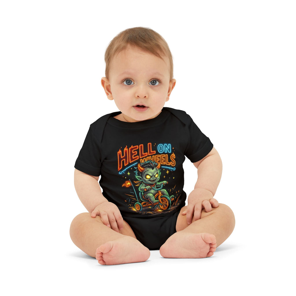 Infant One-Piece — "Hell on Wheels" Demon Tricycle Baby Bodysuit