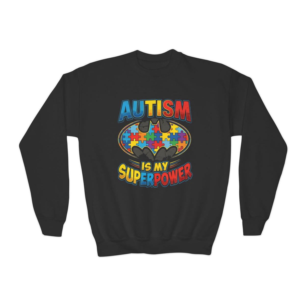 Autism Is My Superpower Youth Crewneck Sweatshirt