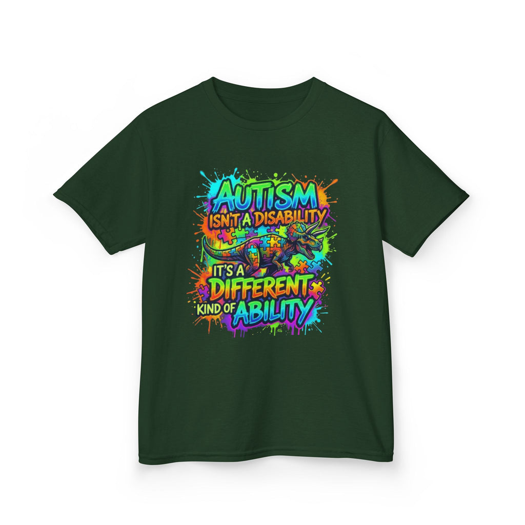 Kids Tee — "Autism Isn’t a Disability, It’s a Different Kind of Ability" Colorful Awareness Shirt